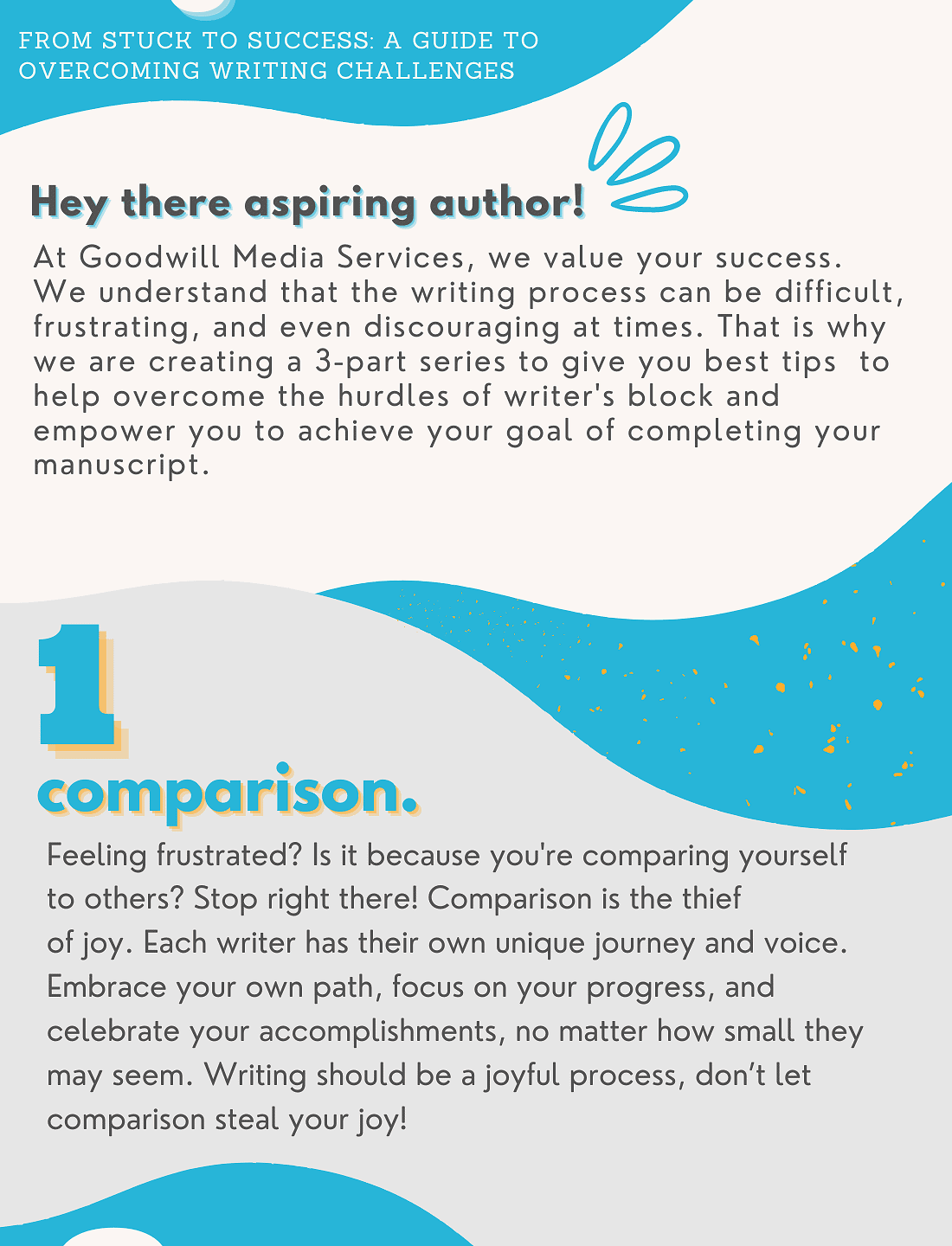 Infographic describing writing tips - text content in blog post